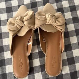 J. Crew Women's Beige Bow Mules